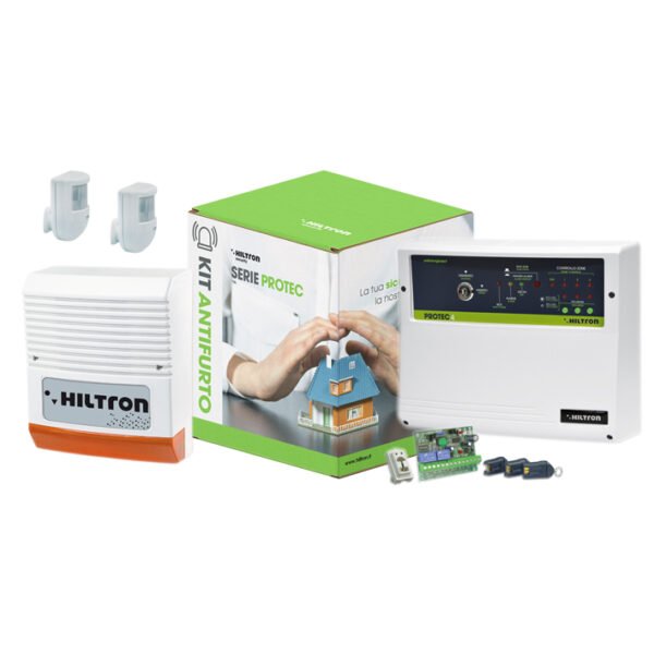 Kit Antifurto Con Centrale Protec4 Completa Di Accessori Hiltron KPROTEC4