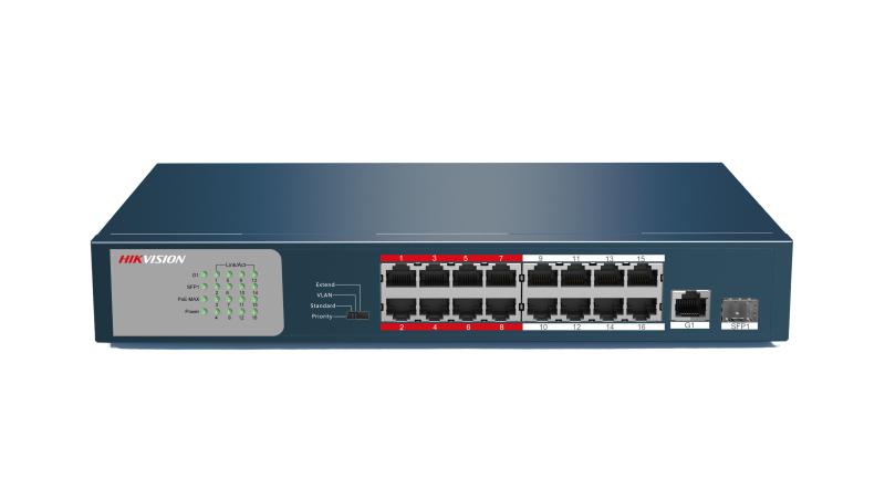 18 porte unmanaged 16 Mbps PoE+1 Uplink Gbps+1 SFP